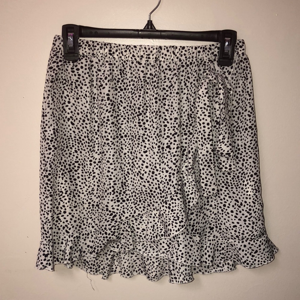 Black and white polka dot skirt